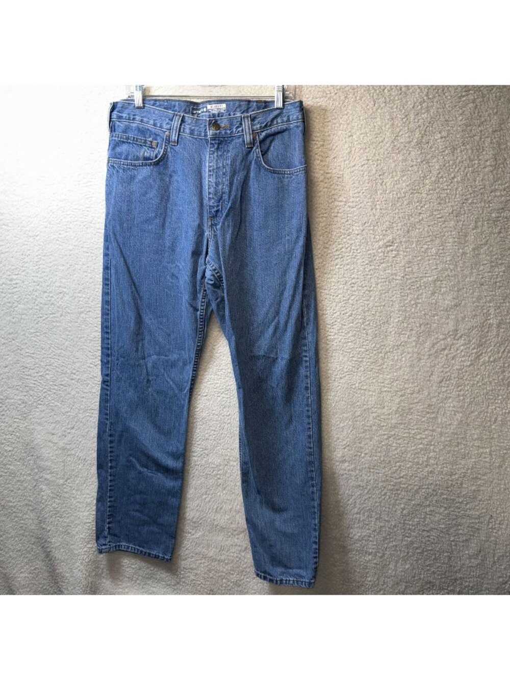 Carhartt Mens Relaxed Fit Blue Denim Jeans Cotton Size 33x34 Workwear